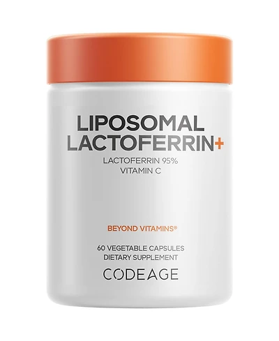Codeage Liposomal Lactoferrin Plus, Bovine Lactoferrin, Vitamin C Acorbic Acid, Non-gmo, 60 Capsules
