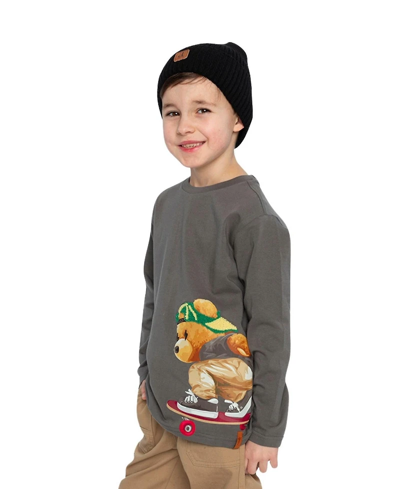 Deux par Deux Little and Big Boy 6-12 Long Sleeve Cotton T-Shirt