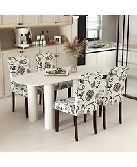 Gymax Wooden Dining Chair Set of With Rubber Wood Legs Padded Seat S Springs High Back