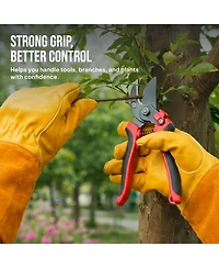Xdovet Thorn Proof Gardening Gloves Rose Pruning Cowleather Gauntlet