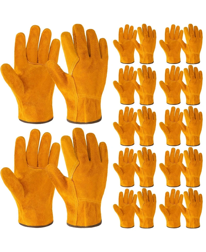 Xdovet Leather Work Gloves Flexible Grip Thorn Proof Cut Resistant