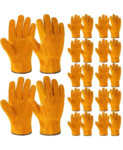 Xdovet Leather Work Gloves Flexible Grip Thorn Proof Cut Resistant