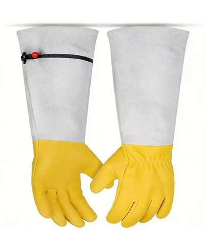 Xdovet Goatskin Leather Garden Gauntlet Gloves Thorn Proof