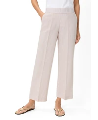 Olsen Women's Stripe Linen-Cotton Cropped Pant