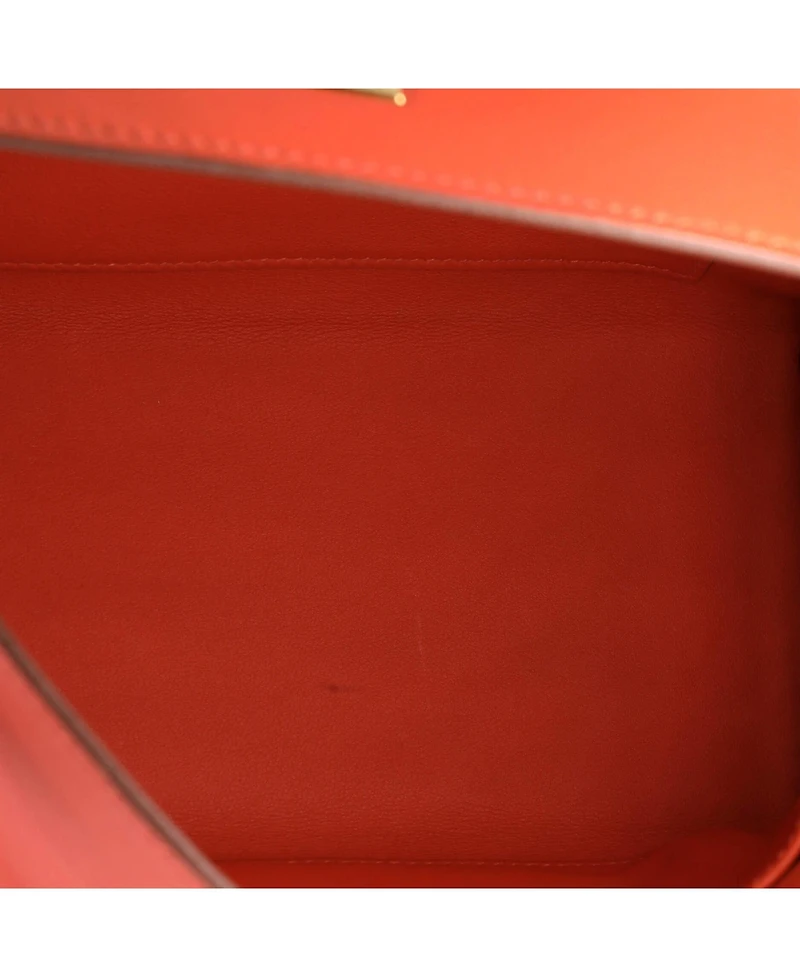 Pre-Owned HERMES Kelly 25 Handbag Orange Swift with Gold Hardware