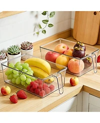 Piscifun Clear Ice Bucket Storage Set With Handle Scoop Tongs Home Bar Organization