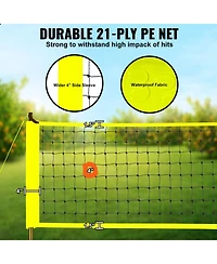 Portable Volleyball Net System with Adjustable Steel Poles and Ball