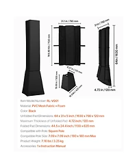 Sevorley 64 inch Basketball Pole Pad, 2 inch Thick Waterproof Square Pole Padding