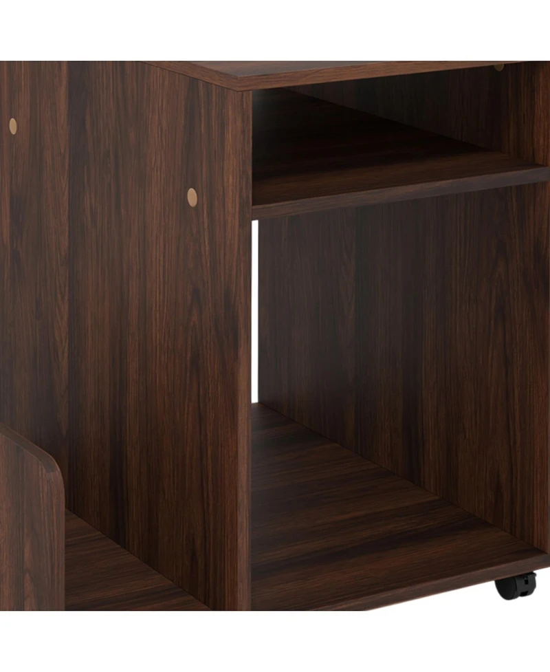 Slickblue 3-Tier Rolling End Table with Storage Rack Modern Mobile stand