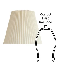 Springcrest 10" Top x 17" Bottom x 14 1/2" High x 14 3/4" Slant Lamp Shade Replacement Large Ivory Bell Pleated Spider Harp Finial