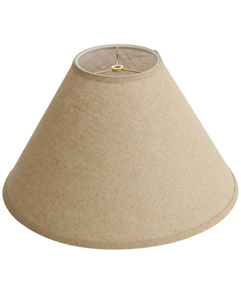 Springcrest 6" Top x 17" Bottom x 11 1/2" High x 11 1/2" Slant Lamp Shade Replacement Large Empire Fine Burlap Spider Harp Finial