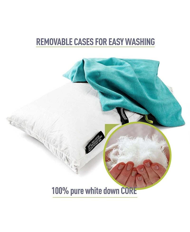 Piscifun Ultralight Down Camping Travel Pillow Removable Washable Cover Support For Hiking Backpacking