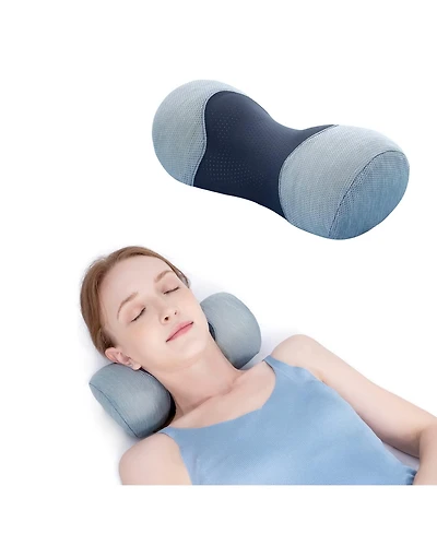 Piscifun Small Neck Roll Support Memory Foam Tension Relief Breathable Travel Pillow