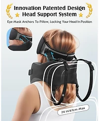 Piscifun 360 Memory Foam Travel Neck Pillow With 3D Contoured Eye Mask Adjustable Support For Long Flights