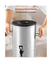Sevorley Stainless Steel Beverage Dispenser, 4 Gal Iced Tea Dispenser with Spigot and Handle
