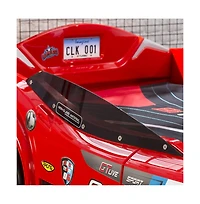 Cilek Kids Room BiTurbo Twin-Size Race Car Bed, - Remote Control, Led Lights, Sound Fx