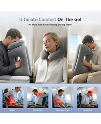 Piscifun 2 in 1 Convertible Inflatable Travel Pillow Neck Body Support Adjustable For Travel Camping Car Home