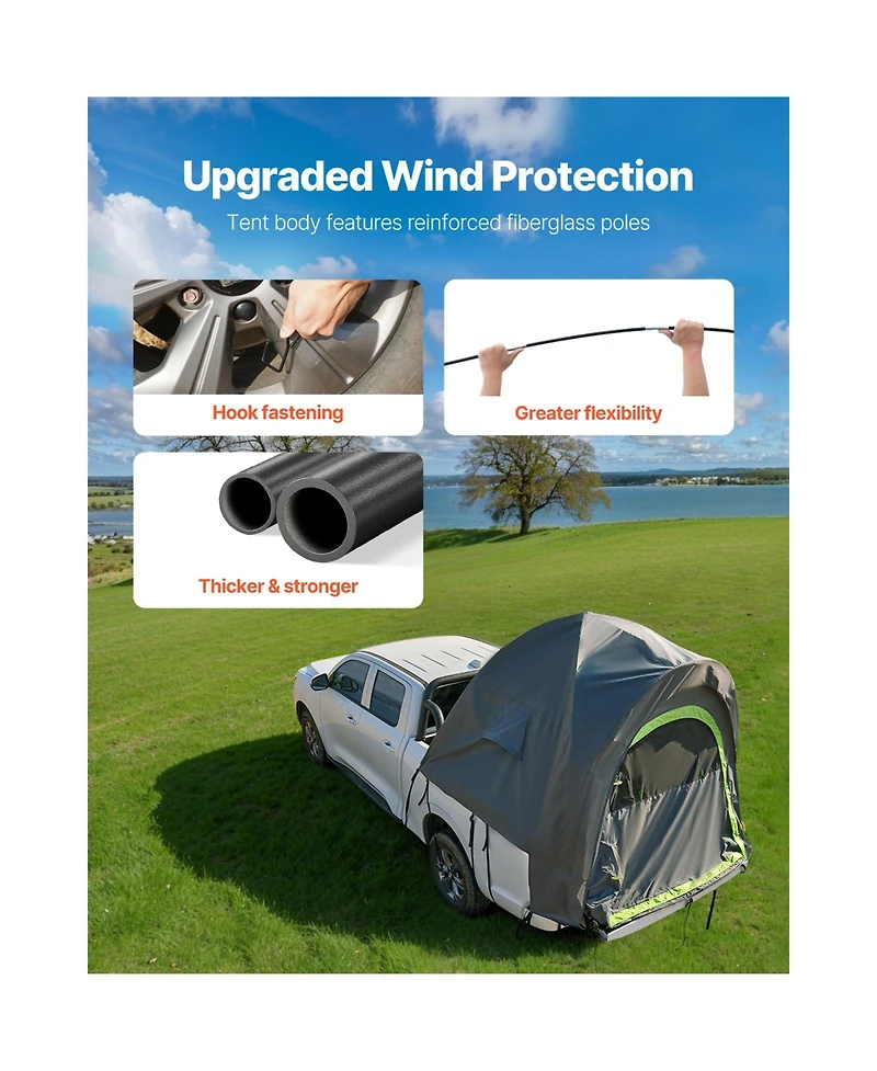 Sevorley Pickup Truck Bed Tent for 5.5-6.0 feet Beds, Waterproof 2-3 Person Double-Layer Tent