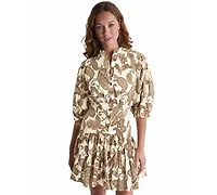 Bcbg Women's Collared Short-Sleeve Fit & Flare Dress