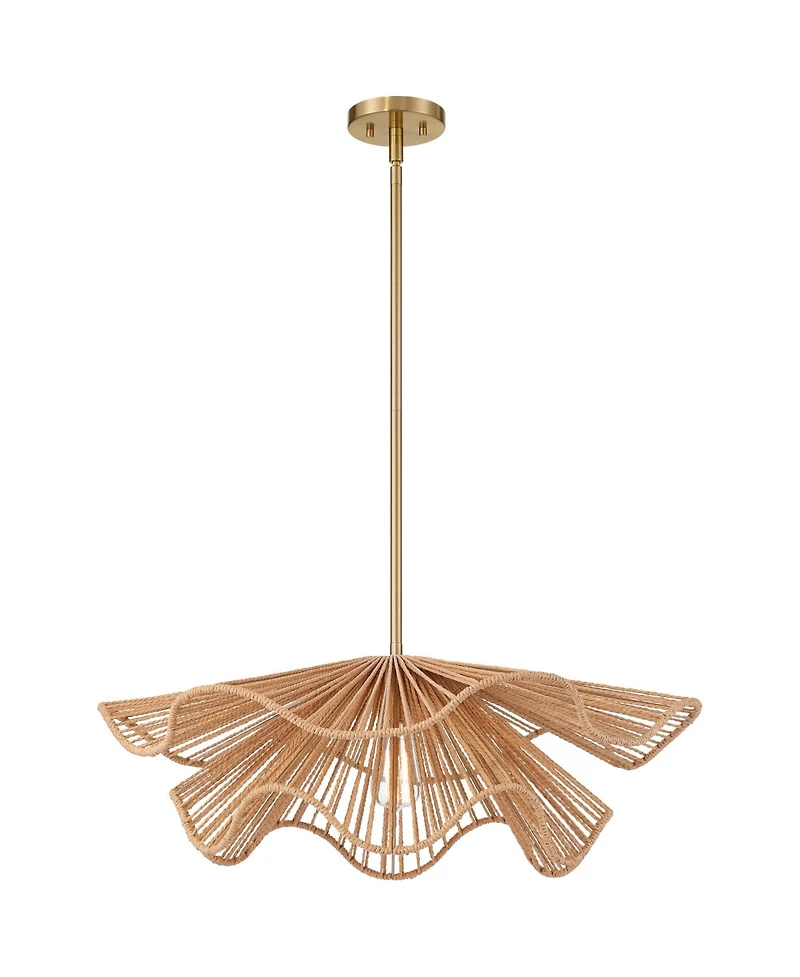 Possini Euro Design Possini Euro Largo 29 3/4" Wide Gold and Natural Rope Modern Pendant