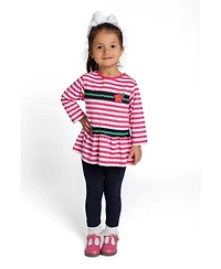 Florence Eiseman Baby Girl ( 12M to 24M ) Stripe Knit Tunic With Sport Flowers And Leggings