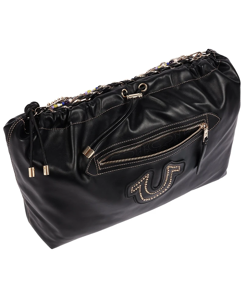 True Religion Women's Vintage Chain Soft Hobo Bag