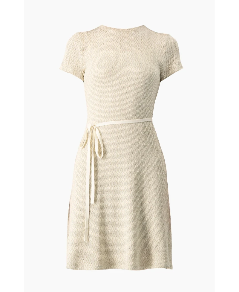 Ivonne Women's Short Sleeve Textured Knit A-Line Dress