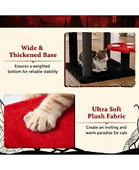 Hongge 57 Inch Spooky Cat Tower with Spider Toy Ghost Platform and Scratching Posts