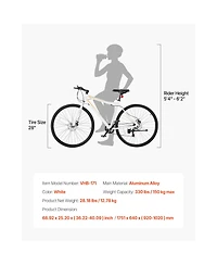Sevorle 700c Hybrid Bike with 7-Speed, Disc Brakes and Aluminum Frame for Men and Women