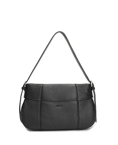 Susu Women's Muse Pebble Leather Shoulder Bag Minimalist Slim East-West Convertible Crossbody Purse