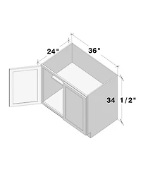 Boyel Living 36 Inch Wide Full Height Door Base Cabinet, Ready to Assemble Kitchen Cabinet with Solid Wood Frame, Soft-Close Slides and Hinges