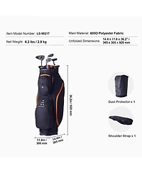 Sevorley 14-Way Golf Cart Bag with 13 Pockets, Dust Cover and Detachable Straps