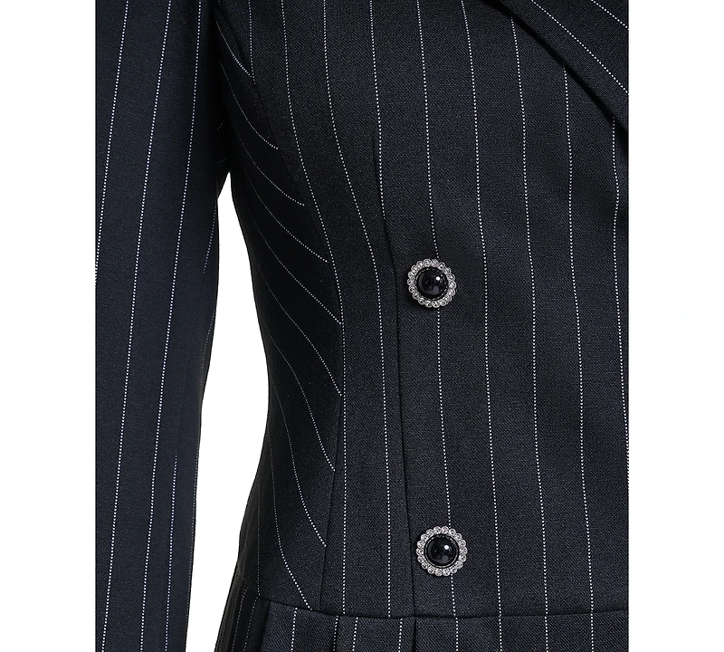 Karl Lagerfeld Paris Women's Pinstripe Pleated Skirt Blazer Dress