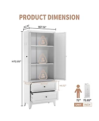 Boyel Living Pantry Storage Cabinet Steel Adjustable Shelves Drawers Rust Resistant