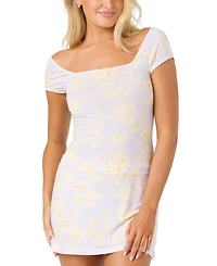 O'Neill Women's Alyssa Pull-On Floral Micro-Mini Skort