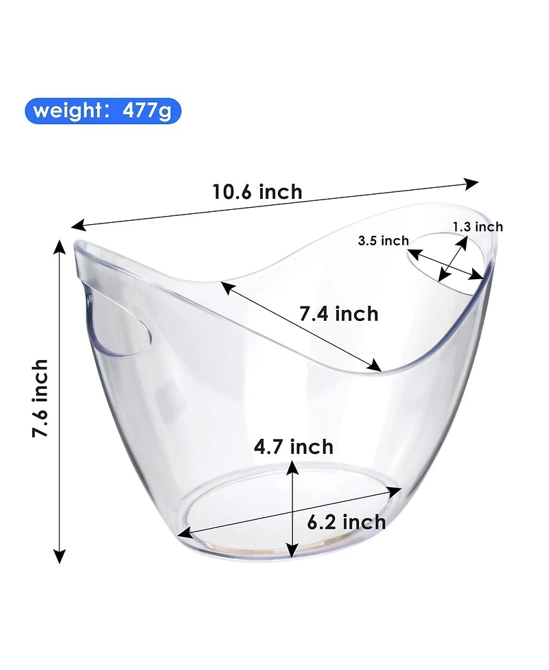 Piscifun Clear Plastic Drink Tub 4 Liter For Parties And Beverage Chilling