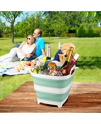Piscifun 2 Pack Collapsible Ice Bucket Foldable Drink Cooler Multi Purpose Storage Tub