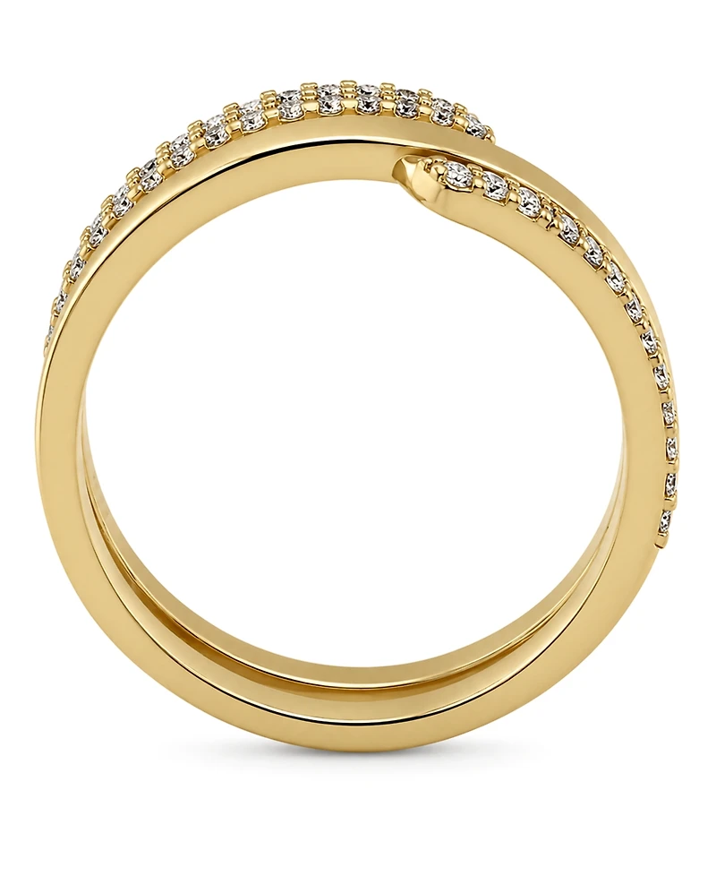 And Now This Cubic Zirconia 18k Gold Plated Brass Coil Ring, Macy's Exclusive