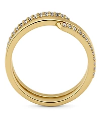 And Now This Cubic Zirconia 18k Gold Plated Brass Coil Ring, Macy's Exclusive