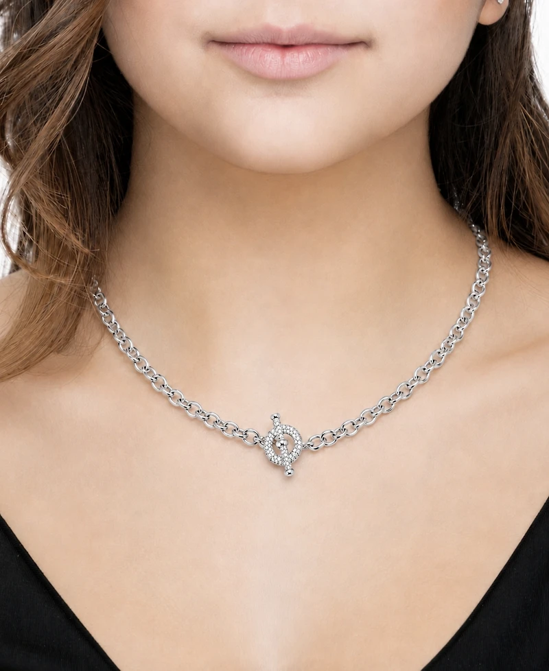 And Now This Cubic Zirconia Toggle Necklace