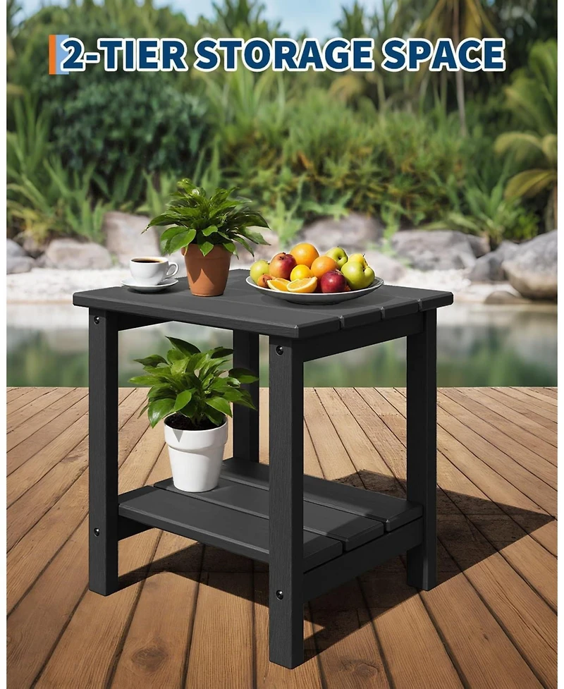 homfan Set of 2 Hdpe Side Table