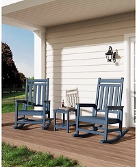 homfan Adirondack Square Outdoor Side Table – 2-Tier Storage Patio Side Table, Hdpe End Table for Patio, Pool, Deck, Indoor or Backyard