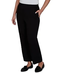 Alfred Dunner Petite Travel Advisory Pull-On Elastic-Waist Crinkle-Texture Ankle Pants