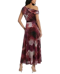 Taylor Women's Belted Off-the-Shoulder Floral A-Line Dress
