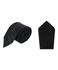 Trafalgar Men's Banbury Tone on Paisley Silk Necktie and Pocket Square Set