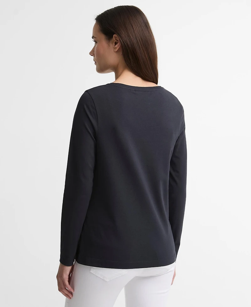 Barbour Women's Hedley Dog Graphic Crewneck Long-Sleeve T-Shirt