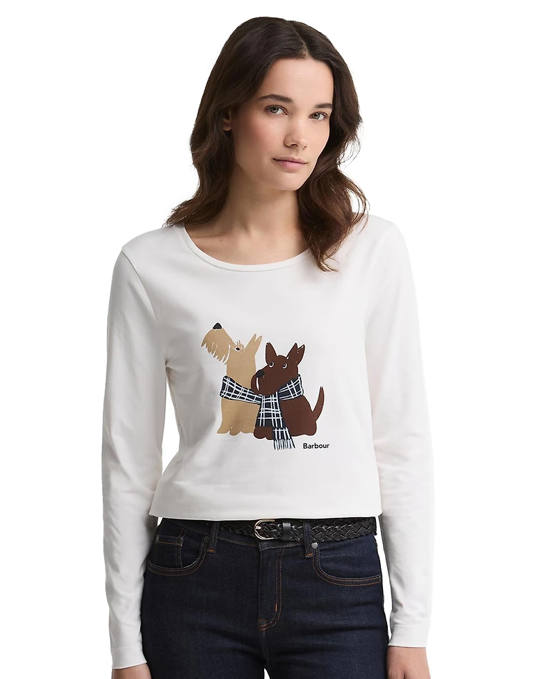 Barbour Women's Lossie Dog Graphic Crewneck T-Shirt