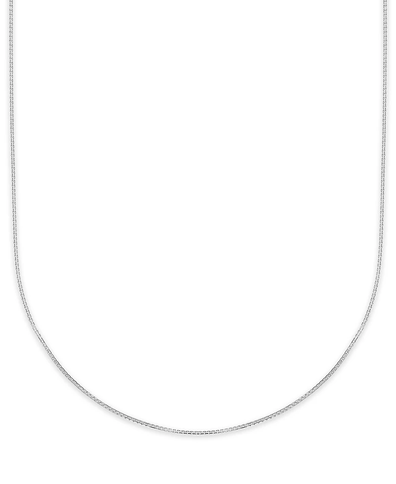 Macy's Diamond-Cut Box Chain Necklace in 10k White Gold