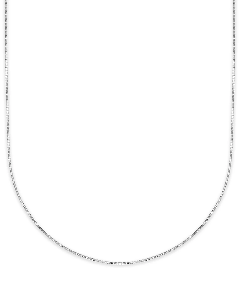 Macy's Diamond-Cut Box Chain Necklace in 10k White Gold