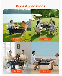 Sevorley Folding Aluminum Camping Table with Adjustable Height and Carry Bag